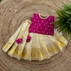 Traditional Kerala Style Lehenga Choli for Babies - Elegant and Comfortable Ethnic Wear, Perfect for Festive Occasions.