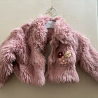 Pink Fur Crop Jacket for Baby (6–9 Months)