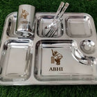 Buy Personalised Stainless Steel Plate, Glass, Spoon and Fork Set – Custom, Durable Dining Set for Kids

