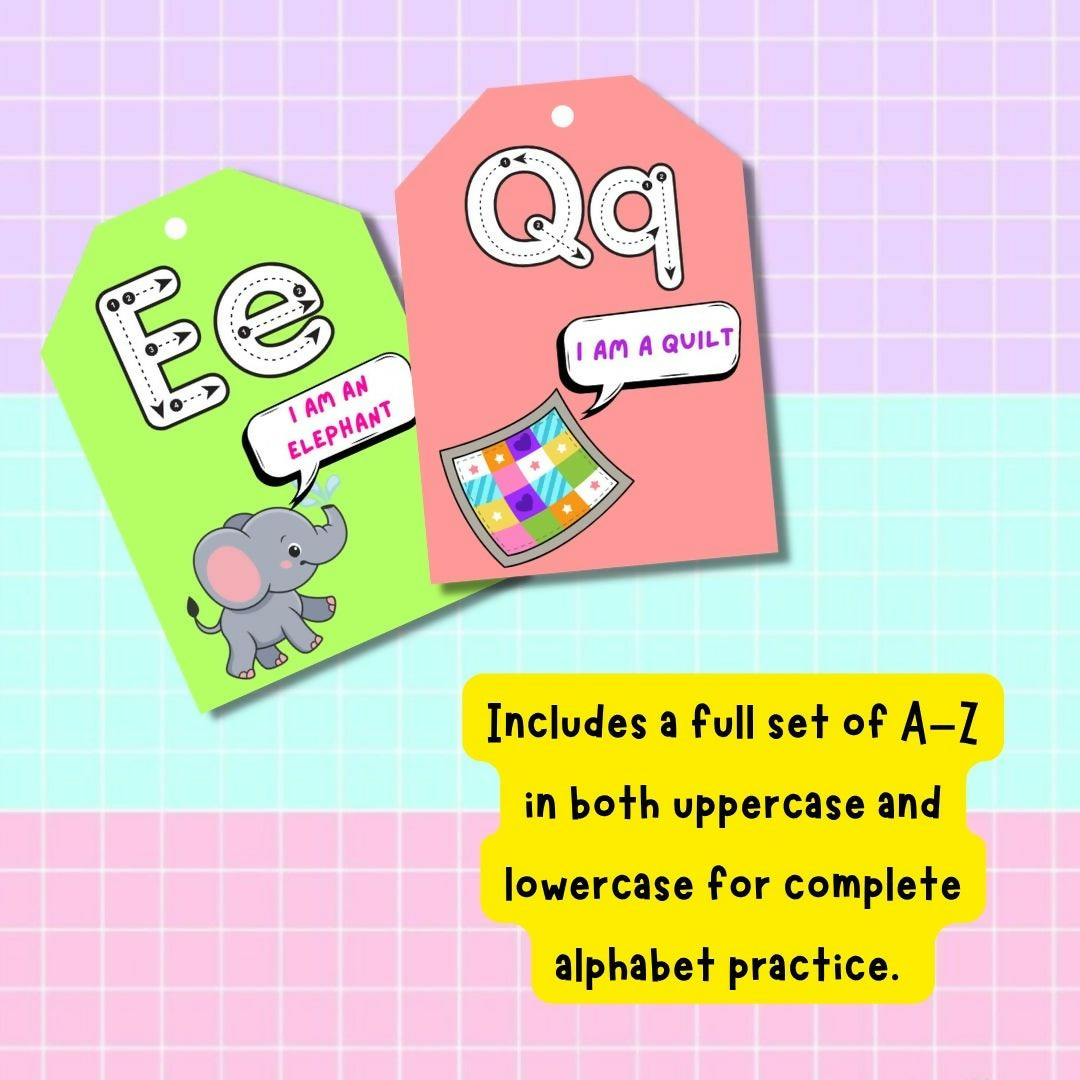Alphabet Keychain for kids featuring individual letters in a compact, easy-to-carry format, designed to make alphabet recognition, letter identification and early learning more engaging and interactive.