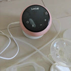 LUVLAP Single Electric Breast Pump with adjustable suction levels, soft silicone massage cushion, quiet operation, rechargeable design, and BPA-free components for comfortable and efficient milk expression.