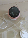 LUVLAP Single Electric Breast Pump with adjustable suction levels, soft silicone massage cushion, quiet operation, rechargeable design, and BPA-free components for comfortable and efficient milk expression.