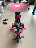 Baby tricycle with a sturdy frame, smooth wheels, ergonomic seat, and parent steering handle—perfect for safe and fun toddler adventures indoors and outdoors.