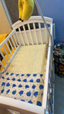 HUNY HUNY 15-in-1 Pinewood Cot / Crib with Mosquito Net & Adjustable Stand | 120 x 68 x 103 cm