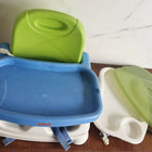 FISHER-PRICE Healthy Care Deluxe Booster Seat in Green & Blue, Almost New condition, featuring a feeding tray, supportive seat, adjustable straps and compact portable design for convenient mealtimes at home or while travelling.