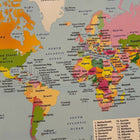 Pinboard world map 3x2 ft, travel photo pin board, high definition wall map, adventure décor, world map for travel memories