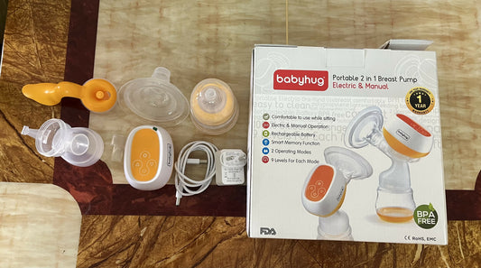 BABYHUG Portable 2 in 1 Electric & Manual Breast Pump - PyaraBaby