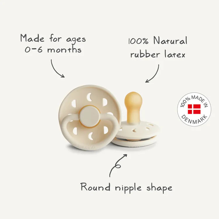 FRIGG Moon Phase Latex Baby Pacifier 0-6M 1-Pack Soft Lilac - Size 1