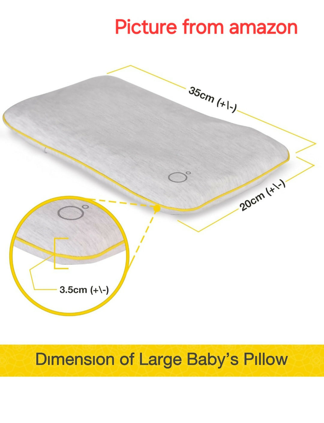 OMVED Baby's First Pillow Head Shaping Mustard Seeds Pillow with Lavender Removable Cotton Cover, Neck Support & Comfort Pillow- Large Size 35 x 20 cm - PyaraBaby