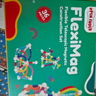 TOYCRA Fleximag toy with colorful magnetic pieces designed to encourage creative building, problem-solving, spatial awareness, hand-eye coordination, and imaginative play for kids.