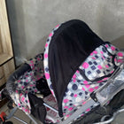 Stroller/Pram for Baby with a lightweight foldable frame, reclining seat, adjustable canopy, 5-point safety harness, smooth wheels, and storage basket for comfortable everyday travel with babies and toddlers.
