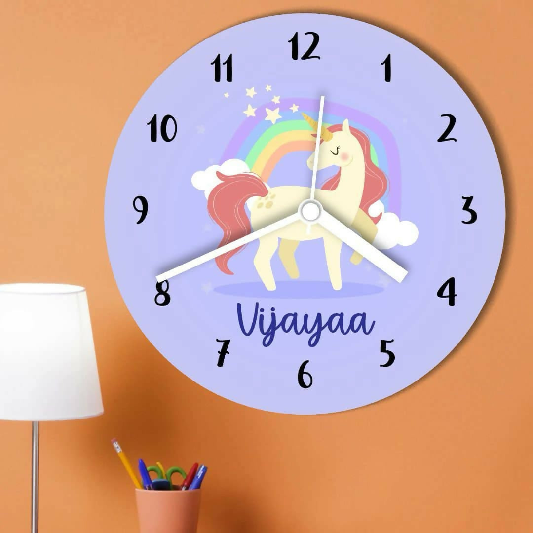 Wall clock with a unicorn design 