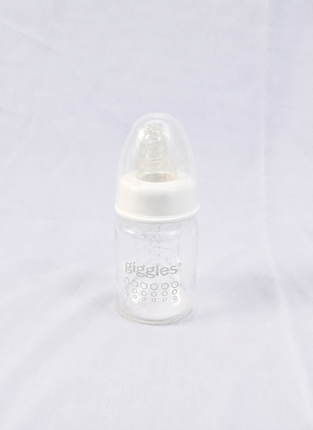 Giggles 50ml Baby Feeding Bottle with BPA-free construction, soft silicone nipple, compact design, and easy-to-hold shape for safe, comfortable feeding of newborns and infants.