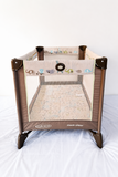 Graco Pack 'N Play Baby Playard Portable Travel Cot B138 in Some Used condition featuring foldable design, breathable mesh sides, animal print, and a spacious enclosed area for supervised play and rest.