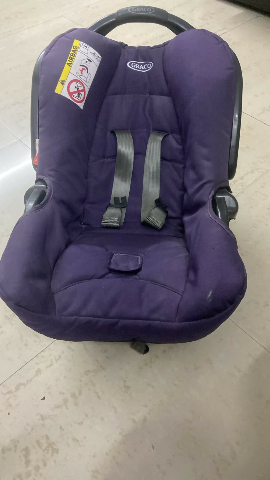 GRACO Sky Junior Baby Car Seat in Purple Shadow, Almost New condition, featuring comfortable padded seating, secure harness, supportive design, and practical functionality for convenient everyday car travel with your little one.