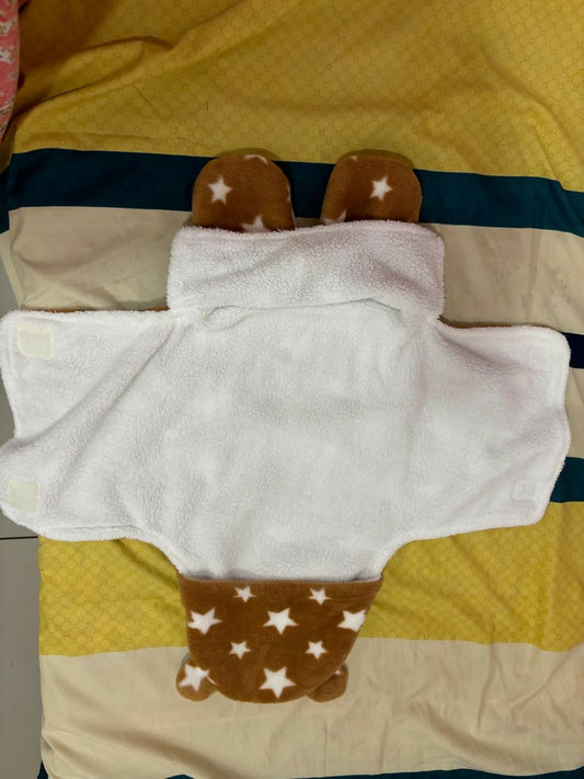 BRANDONN FLANNEN Teddy Bear shape Baby Wrapper / Swaddle