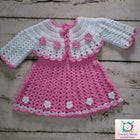 Handmade Crochet Baby Frock with delicate knitted detailing for baby girls.