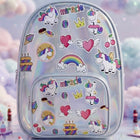Holographic Backpack – 14 Inch featuring a shiny iridescent finish, spacious main compartment, adjustable shoulder straps, secure zip closure, and lightweight design for school, outings, travel, and everyday use.