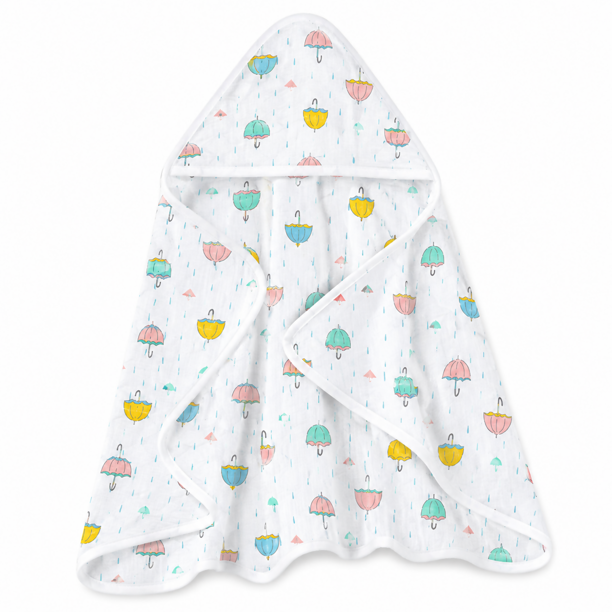 Muslin Cotton Hooded Towel | 70X70 Cm | Single Layer Towel