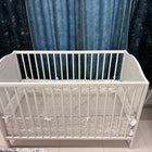 IKEA Baby Cot measuring 60 × 120 cm (23 5/8 × 47 1/4 inches), featuring a simple, practical design with protective side rails and a spacious sleeping area for babies.