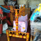Wooden Balmukut Cradle With Cloth, Dimensions: 26W×40H in Inch - PyaraBaby