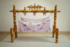 Wooden Balmukut Cradle With Cloth, Dimensions: 26W×40H in Inch