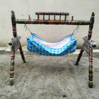 Teak Wood Cradle for Baby (Includes Cloth), Dimensions: L53×W32×H42 inches
