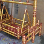 Wooden Pure Teak Wood Big Cradle With Parna