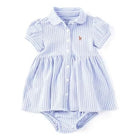 RALPH LAUREN Original 100 Percent Authentic Genuine Product Frock and Inner Wear / Stripe knit Oxford dress - PyaraBaby