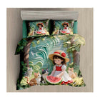 King size bedsheet set with a girl and animals design