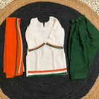 Kurti, Pant and Dupatta Set for Girls in the National Flag- Tricolour independence/Republic  day dress Colour