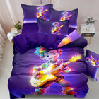 Bedding set with cartoon character playing guitar 
