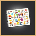 I SPY ABC children’s activity book featuring engaging alphabet-based search and find activities that encourage letter recognition, observation, visual learning and early vocabulary development through playful learning.