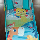 MEE MEE Baby Bather in Some Used condition featuring an ergonomic reclined design, supportive seating, comfortable fabric, and a lightweight frame for convenient supervised baby bath time.