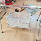 Steel Cradle for Baby featuring a sturdy metal frame, comfortable sleeping space, gentle rocking design, and durable construction for soothing and resting newborns and infants.