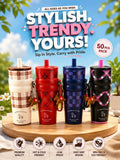 Insulated Tumbler (700 ml) with double-wall stainless steel insulation, spill-resistant lid, reusable straw, ergonomic design, and large capacity to keep beverages hot or cold for hours.