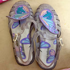 Pair of children's sandals with butterfly design 
