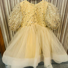 LITTLE MUFFET Beige Sequined Dress Party Wear