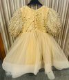 LITTLE MUFFET Beige Sequined Dress Party Wear