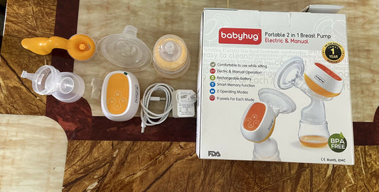 BABYHUG Portable 2 in 1 Electric & Manual Breast Pump - PyaraBaby