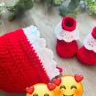 Soft and cozy Sweater, Cap, and Booties Set for babies, offering warmth, comfort, and style for colder days.