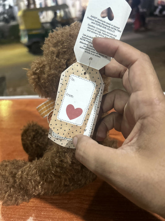 GANZ Stuffed Teddy Bear - BROWN soft with original tags - wonderful condition kids toy