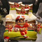Bedding set with football player design 