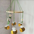 Crochet cradle hanging /cot mobile with bells