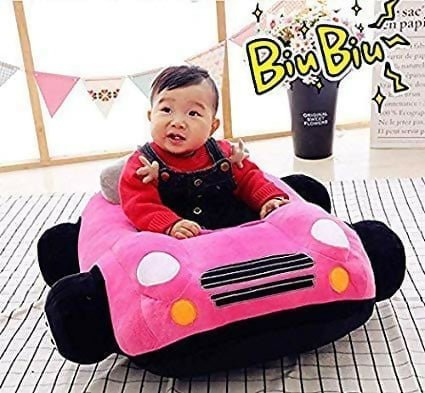 Kids Sofa Car with a soft cushioned seat, sturdy frame, fun car-shaped design, lightweight construction, and comfortable backrest for relaxing, reading, and imaginative play.