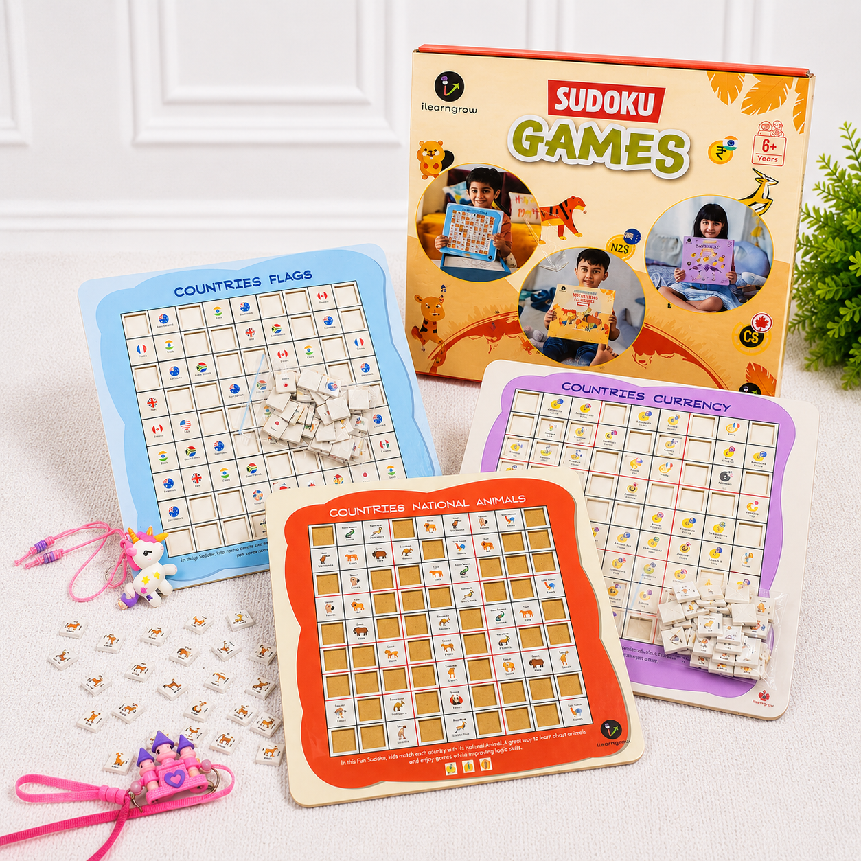 iLearnNGrow Brain Booster Rakhi Combo featuring an educational Sudoku activity set with a festive Rakhi, designed to encourage logical thinking, problem-solving, concentration, and screen-free learning for kids.