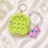 iLearnngrow Pop It Rakhi Combo featuring a colorful fidget-style Pop It Rakhi and festive gift elements, designed as a fun and playful Raksha Bandhan gift for kids.