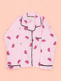 MELLOW Sweet Watermelon night suit with soft comfortable fabric, playful watermelon-themed print, relaxed fit, and cozy comfort for bedtime, sleep, and everyday lounging.