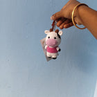 Handmade Crochet Animal Keychains crafted from soft yarn with adorable animal designs, detailed hand-stitched finishes, lightweight construction, and sturdy key rings for bags, keys, and gifting.