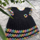 Black crocheted dress